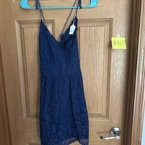 Elegant Navy Lace Dress